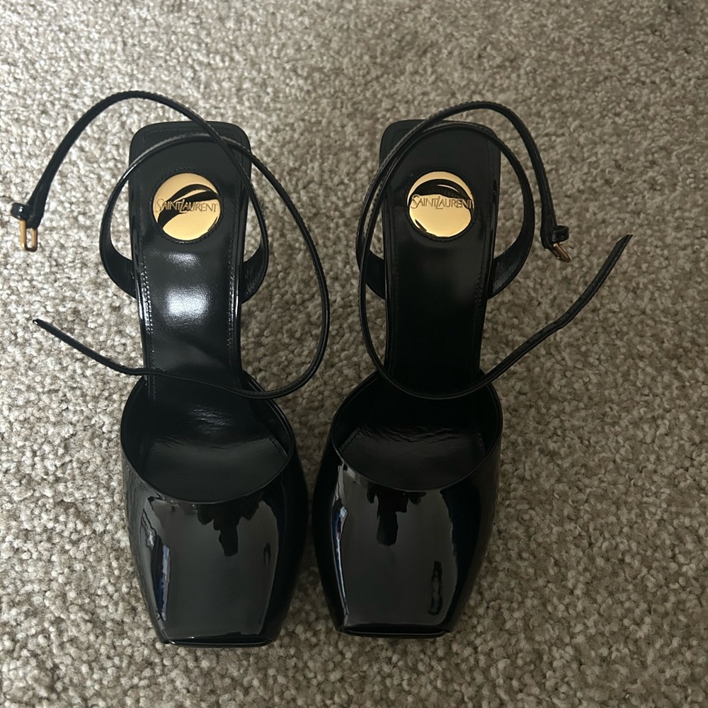 Saint Laurent Black Patent Leather Women's Shoes